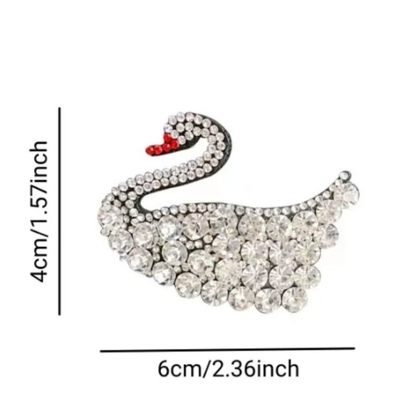 CRYSTAL SWAN HAIR CLIP in Clear - Picture 2 of 3
